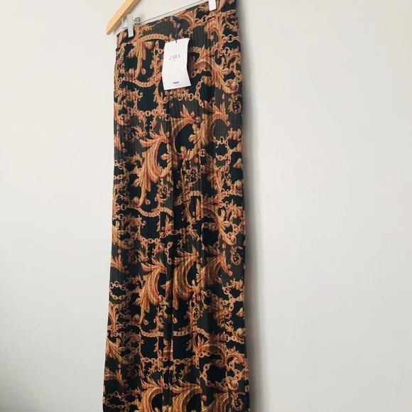 New Zara Trafalu Wide leg chain-link pants - Picture 4 of 8